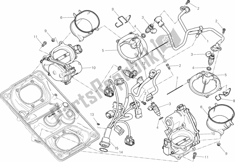 Toutes les pièces pour le Corps De Papillon du Ducati Superbike 1299S 90 TH Anniversario USA 2017